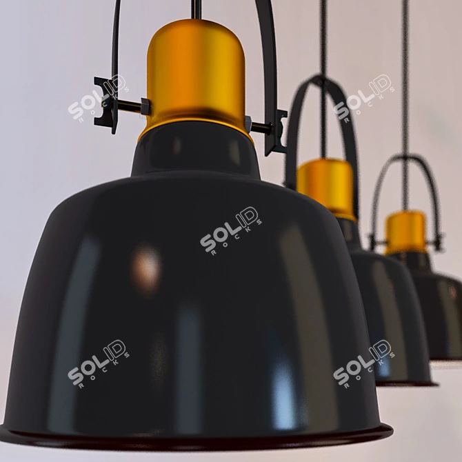 Industrial Pendant Light Fixture 3D model image 2