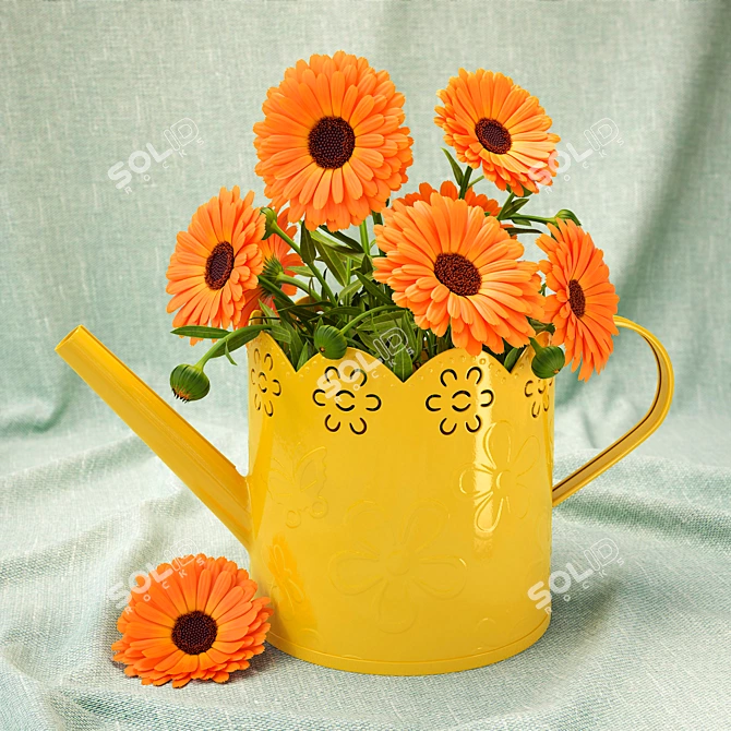 Radiant Calendula Bouquet 3D model image 1