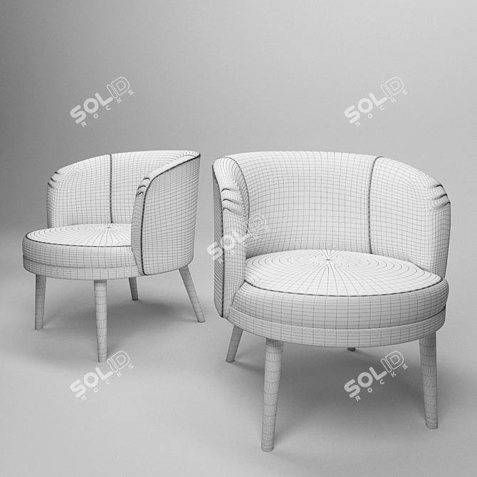 Elegant Porada Daphne Lounge Chair 3D model image 2