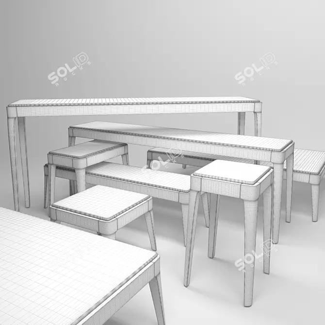 Porada Ziggy Marble Dining Tables 3D model image 3