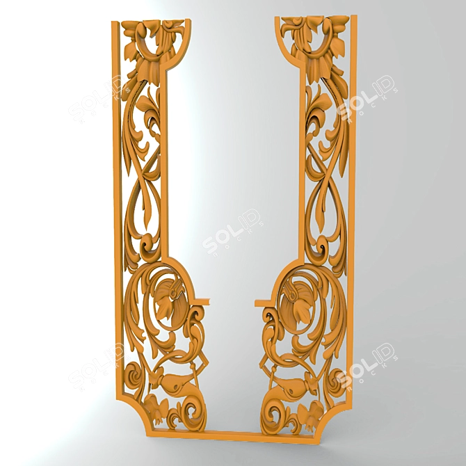 Decorative CNC Frame Element 3D model image 1