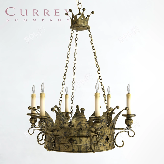 Regal Crown Chandelier by Currey 3D model image 1