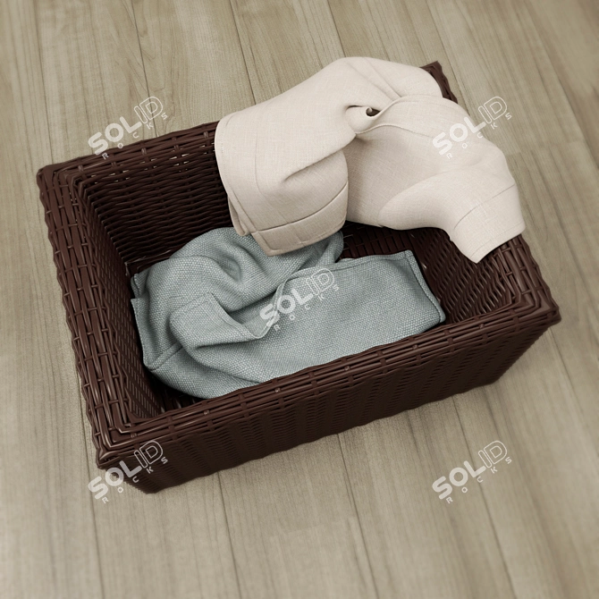 Linen Storage Baskets: Organize Towels 3D model image 2