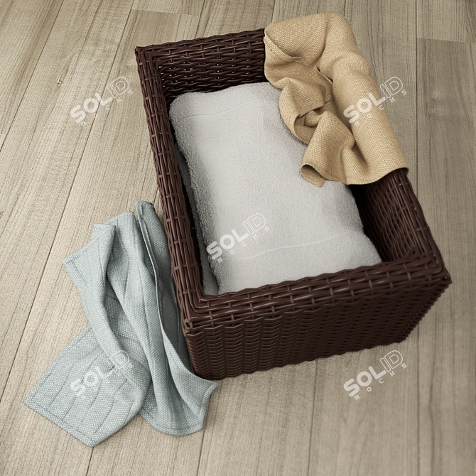 Linen Storage Baskets: Organize Towels 3D model image 3