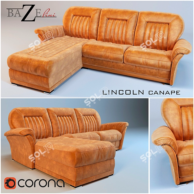 Italian Design Sofa Lincoln: Ultimate Comfort & Quality 3D model image 1