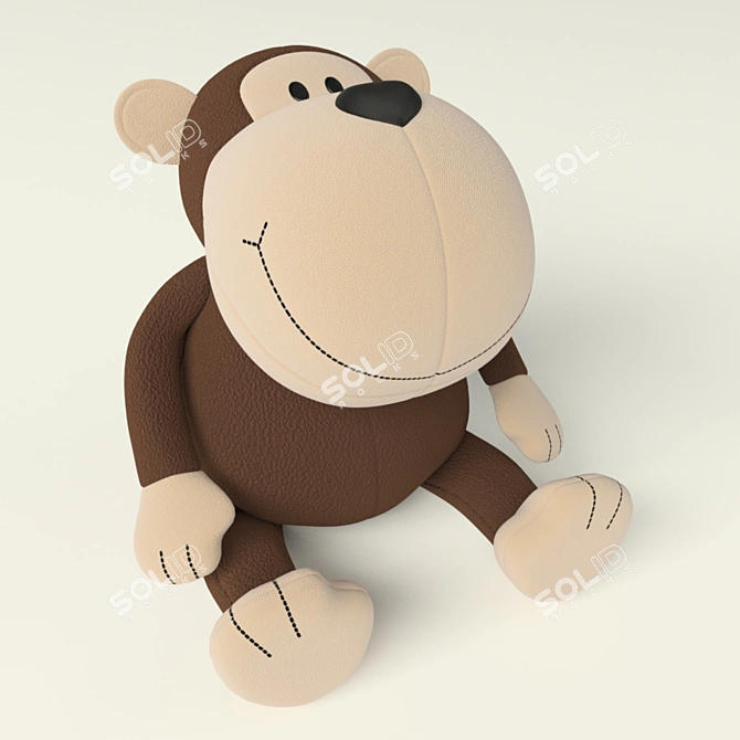 Cuddly Monkey Toy 3D model image 1