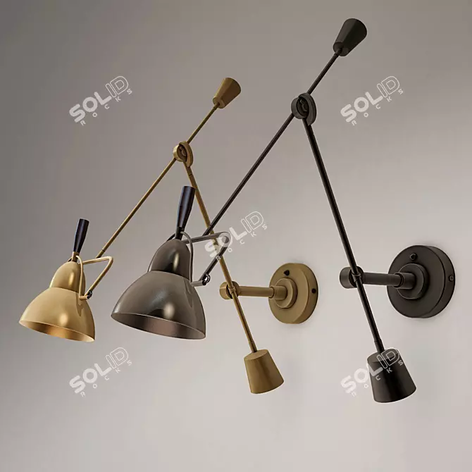 Elevate Your Space: Swing-Arm Wall Sconce 3D model image 1