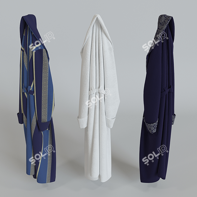 Cozy Bathrobe with Hook: 3 color options 3D model image 1