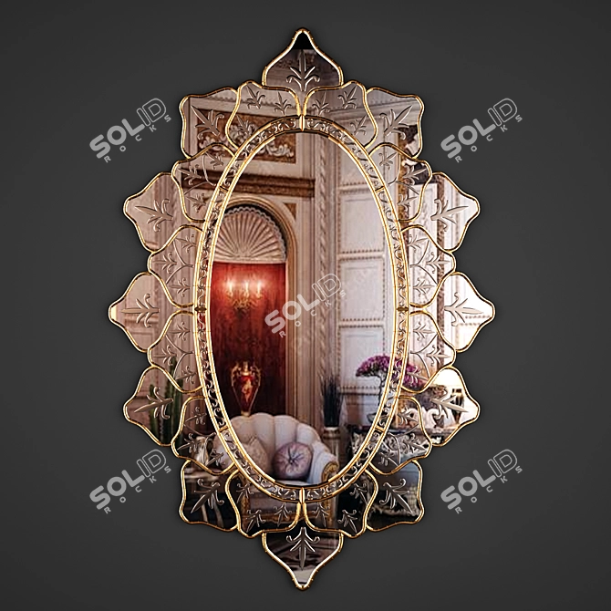 Elegant Reflection: Classic Mirror 3D model image 1