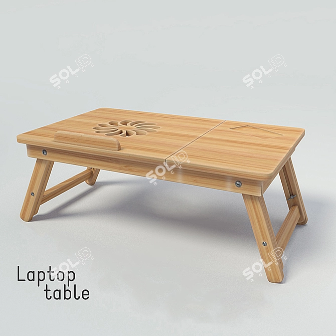  Foldable Wooden Laptop Table | Desk 3D model image 1