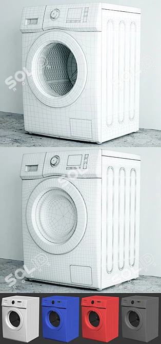 Samsung WF702W0BDWQ Washing Machine 3D model image 2