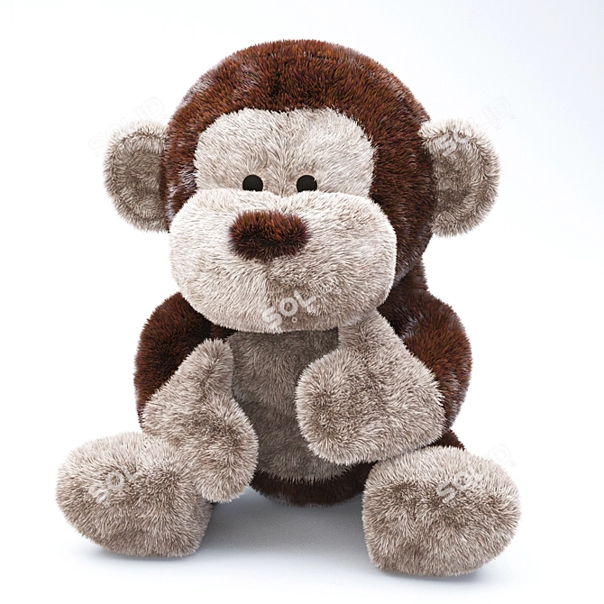 Cuddly Monkey Toy 3D model image 1