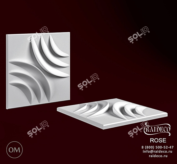 Elegant 3D Gypsum Panels 3D model image 1