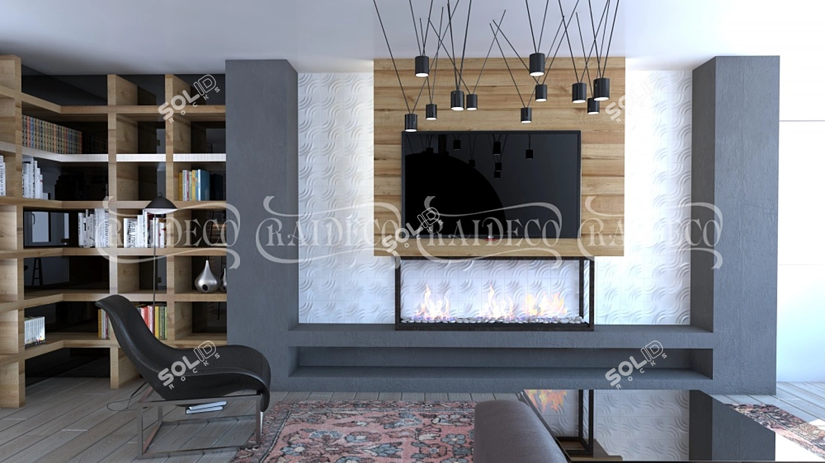 Elegant 3D Gypsum Panels 3D model image 2