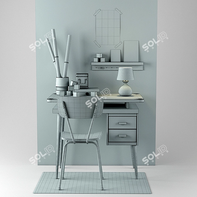 Versatile Office Essentials Set 3D model image 2