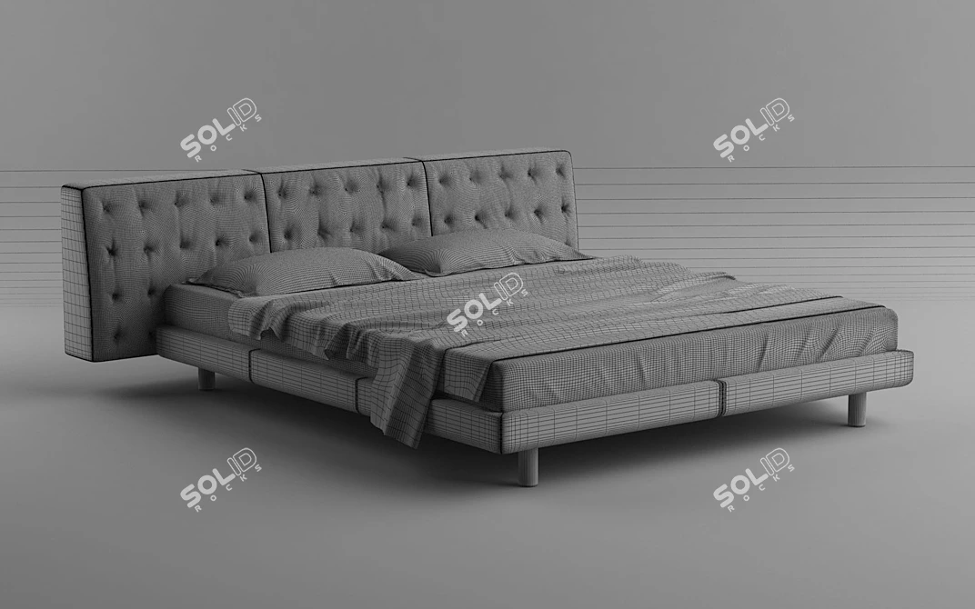 Elegant Jackie Bed by Poltrona Frau 3D model image 2