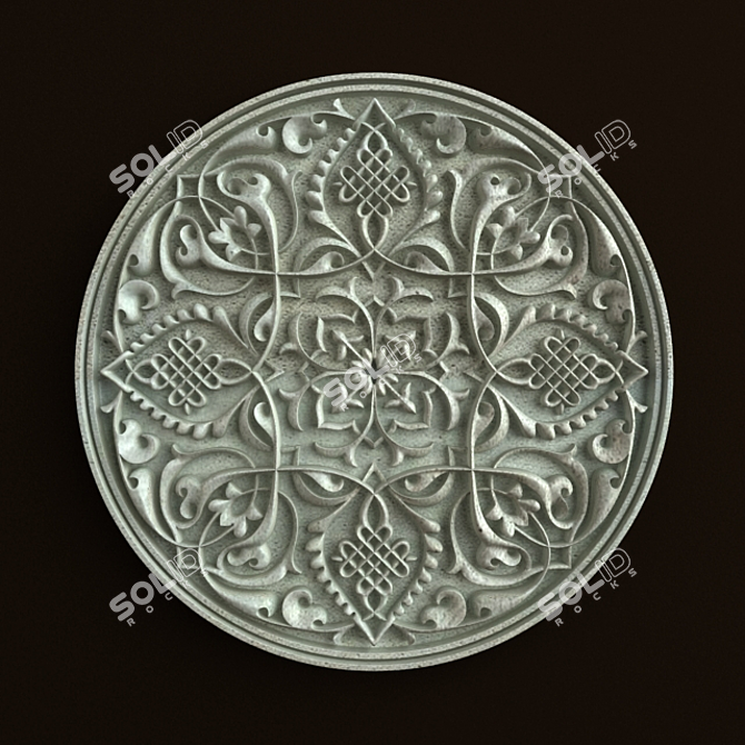 Exquisite Arabic Carving Ornament 3D model image 1