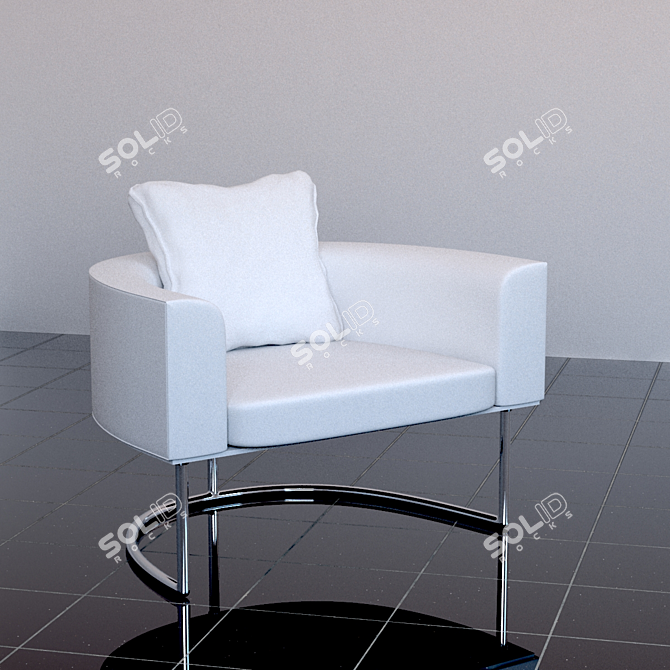 Craft Armchair - Italian Design, Chrome Finish 3D model image 1