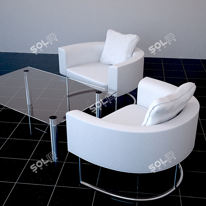 Craft Armchair - Italian Design, Chrome Finish 3D model image 2