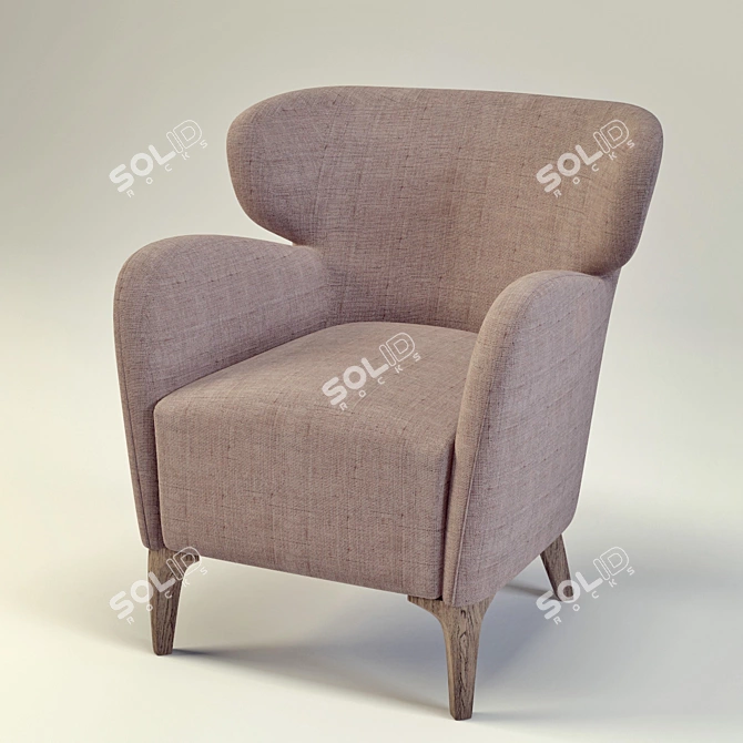 Sleek Albereta Lounge Chair 3D model image 1