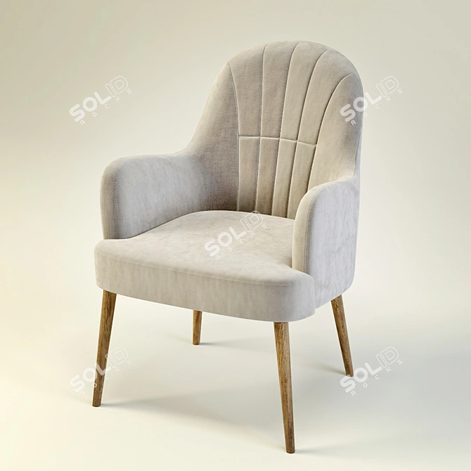 Elegant Torre DaVinci Armchair 3D model image 1