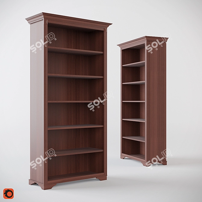 Sleek Book Rack Organizer 3D model image 1