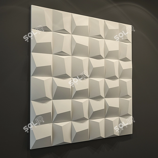 Modern Wave 3D Gypsum Wall Panel 3D model image 3