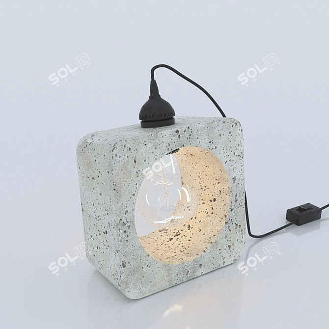 Industrial Concrete Table Lamp 3D model image 1