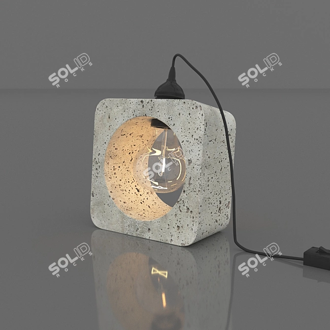Industrial Concrete Table Lamp 3D model image 2