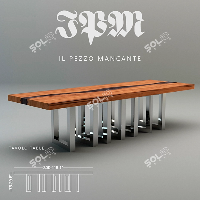 Italian Elegance: Il Pezzo Tavolo 3D model image 1