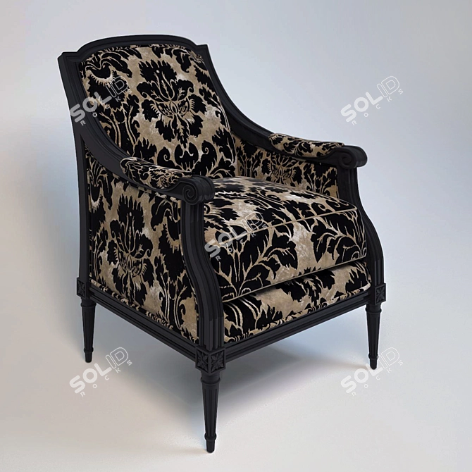 Elegant Vintage Armchair 3D model image 1