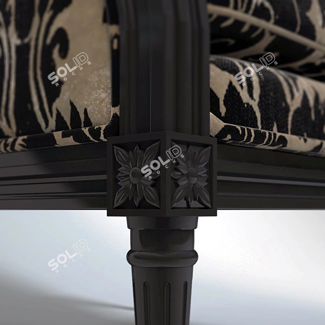 Elegant Vintage Armchair 3D model image 2