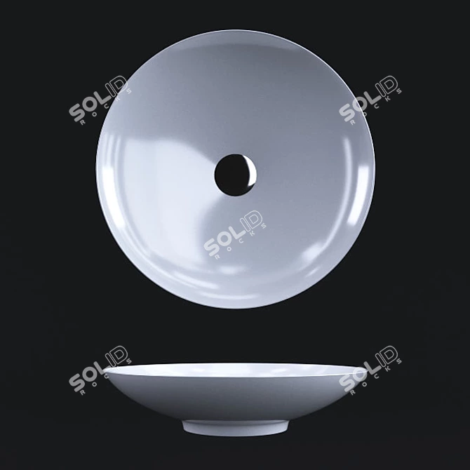 Stylish Vitra Piu Due Sink 3D model image 1