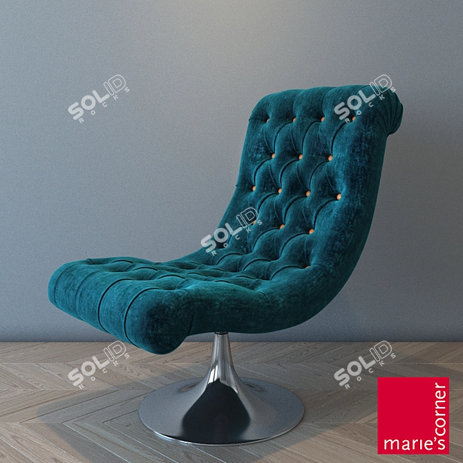 Elegant Brazil Armchair: Marie's Corner 3D model image 1