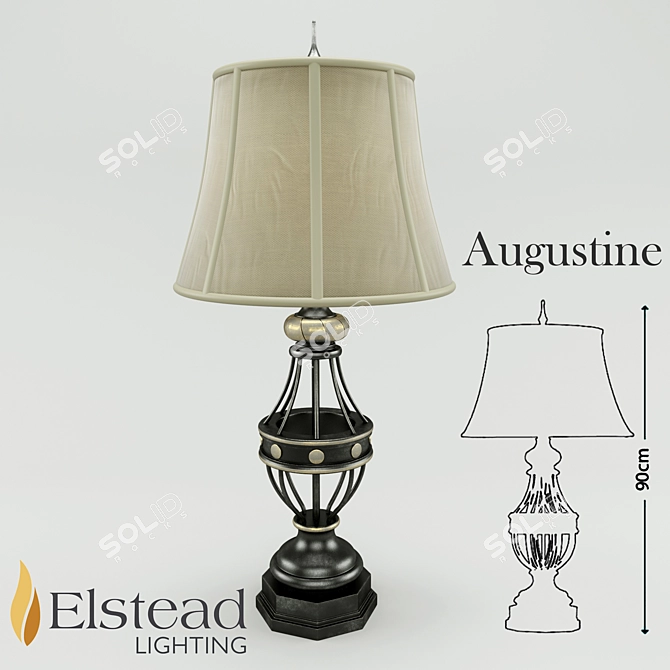 Elegant Metal Table Lamp: Augustine 3D model image 1