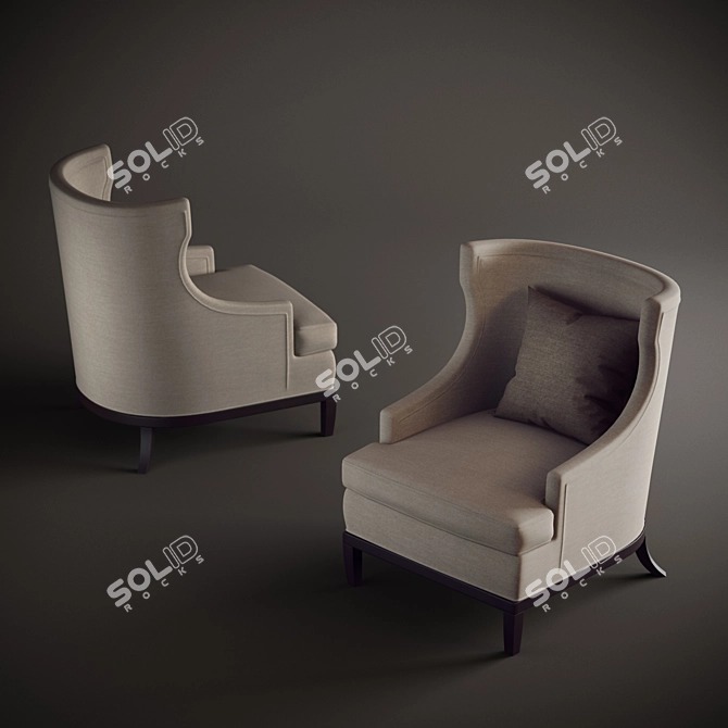 Andrew Martin Northumberland Chair: Classic Elegance and Comfort 3D model image 3