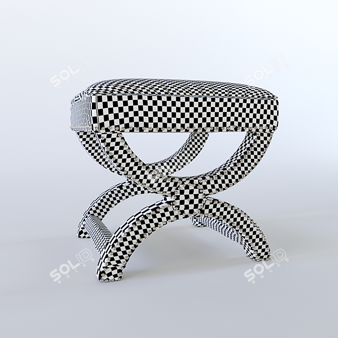 Compact Wooden Bench - 42x54x72 cm 3D model image 2