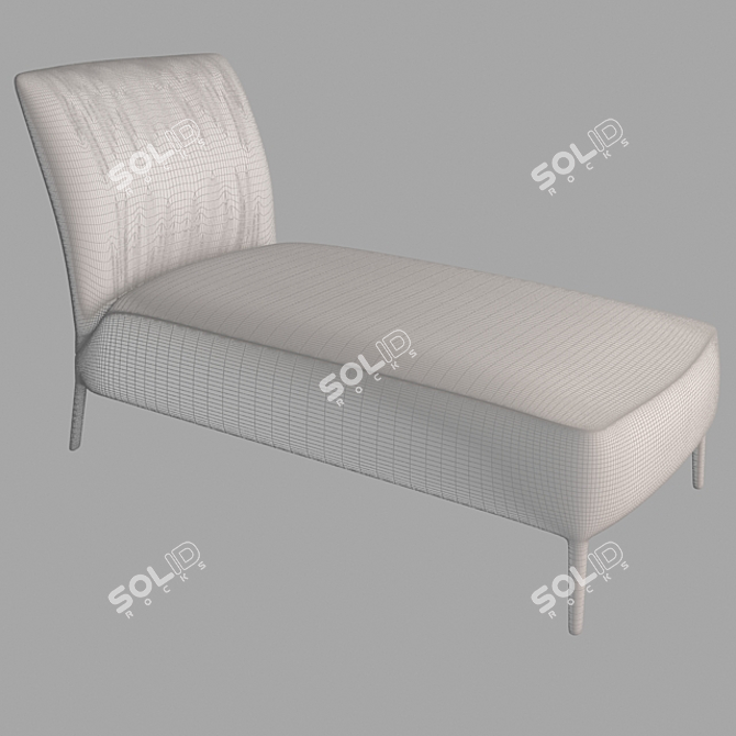 Elegant Leather Chaise Longue 3D model image 3