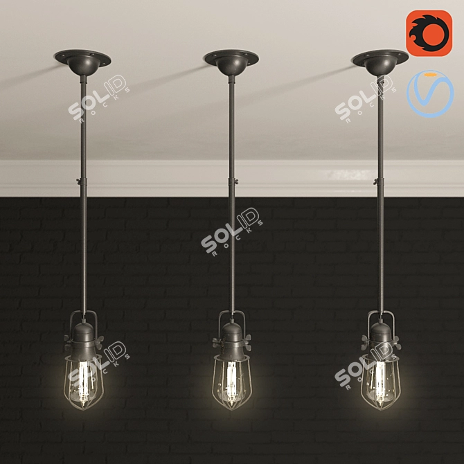 Modern Ceiling Light: Robers HL2620 3D model image 1