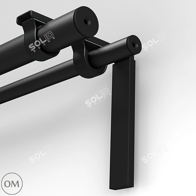 Adjustable Curtain Rod Holder 3D model image 2