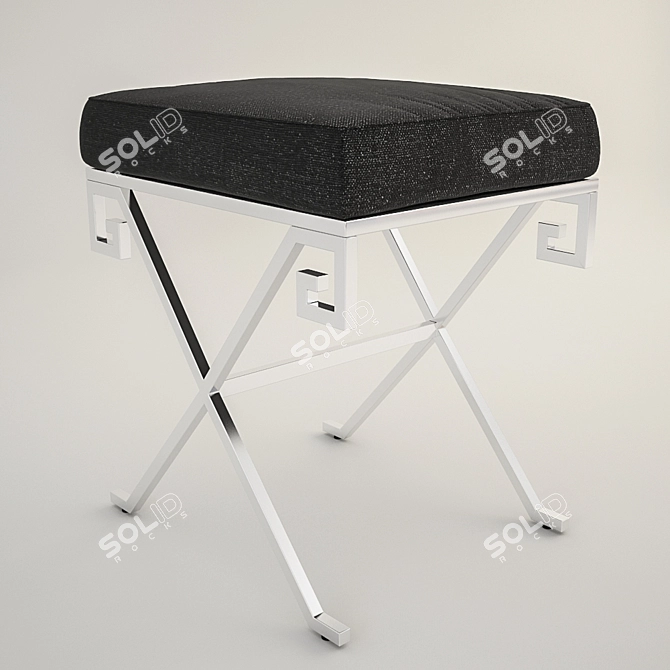  sleek stainless steel stool 3D model image 1