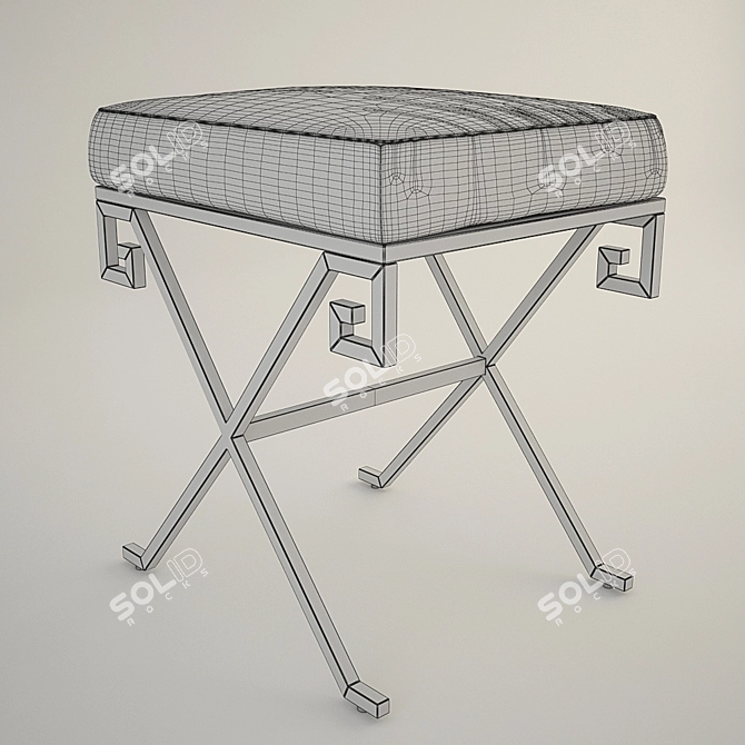  sleek stainless steel stool 3D model image 2