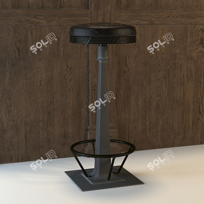 Retro Soda Fountain Stool 3D model image 1