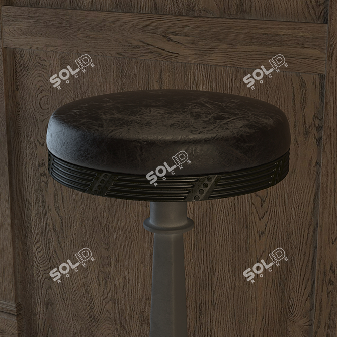 Retro Soda Fountain Stool 3D model image 2