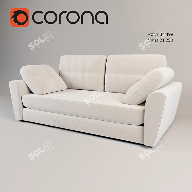 Convertible Sofa Bed: Stylish & Functional 3D model image 1