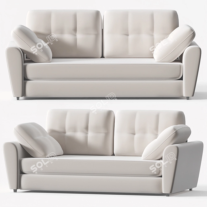 Convertible Sofa Bed: Stylish & Functional 3D model image 2