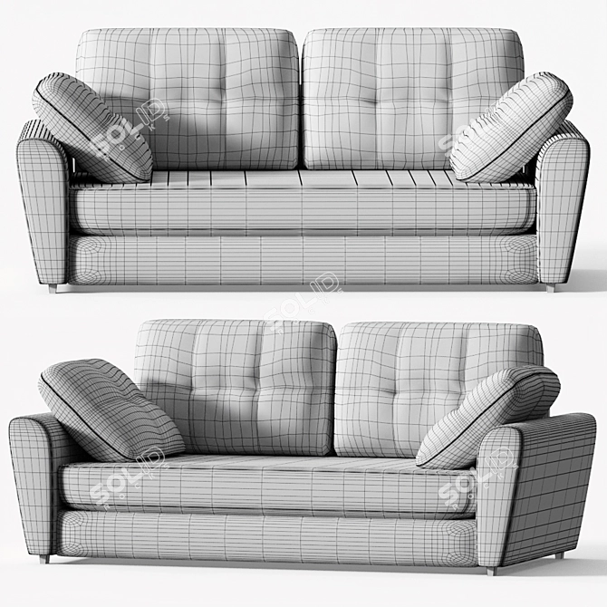 Convertible Sofa Bed: Stylish & Functional 3D model image 3