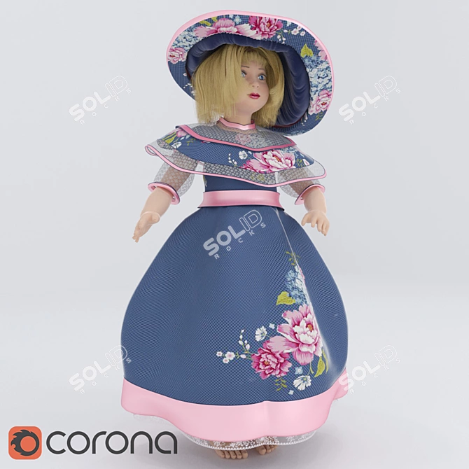  Versatile Doll Hat: Perfect for All Textures 3D model image 1