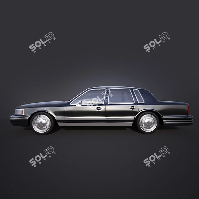 Vintage LINCOLN TownCar 1990s 3D model image 2