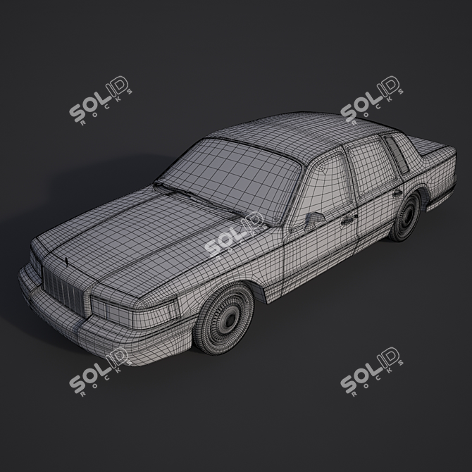 Vintage LINCOLN TownCar 1990s 3D model image 3